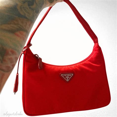 prada red bags|prada studded shoulder bag.